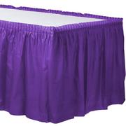 Purple Plastic Table Skirt, 21ft x 29in